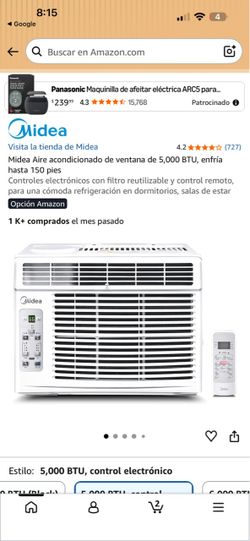 Midea Aire acondicionado de ventana de 5,000 BTU, enfría hasta 150 pies
