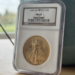 1908 $20 NGC Graded GOLD Coin 0.98 OZ