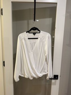 torrid White Draped Surplice Blouse