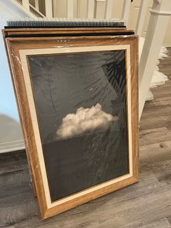 Framed Wall Art Clearance, Luxury Landscape Floral Cloud Nature Artwork, Vintage Inspired Home Decor, Wood Frame Art, $25 Each