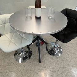 BLACK & SILVER galvanized steel Bar Table  🖤🩶🖤🩶 FAST DELIVERY 🚚 