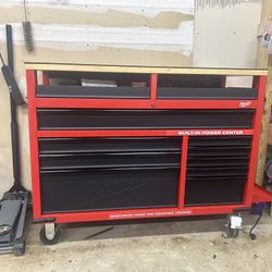Milwaukee 52-Inch 11-Drawer Mobile Work Bench with Wood Top Toolbox Tool Chest Cabinet Box