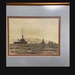 Rare Authentic Historic Naval Photograph Of British Squadron At Spithead