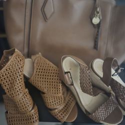 Bundle - Wedges, sandals, and purse