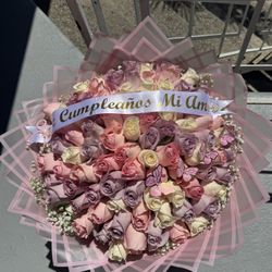 100 Pink Roses Bouquet 