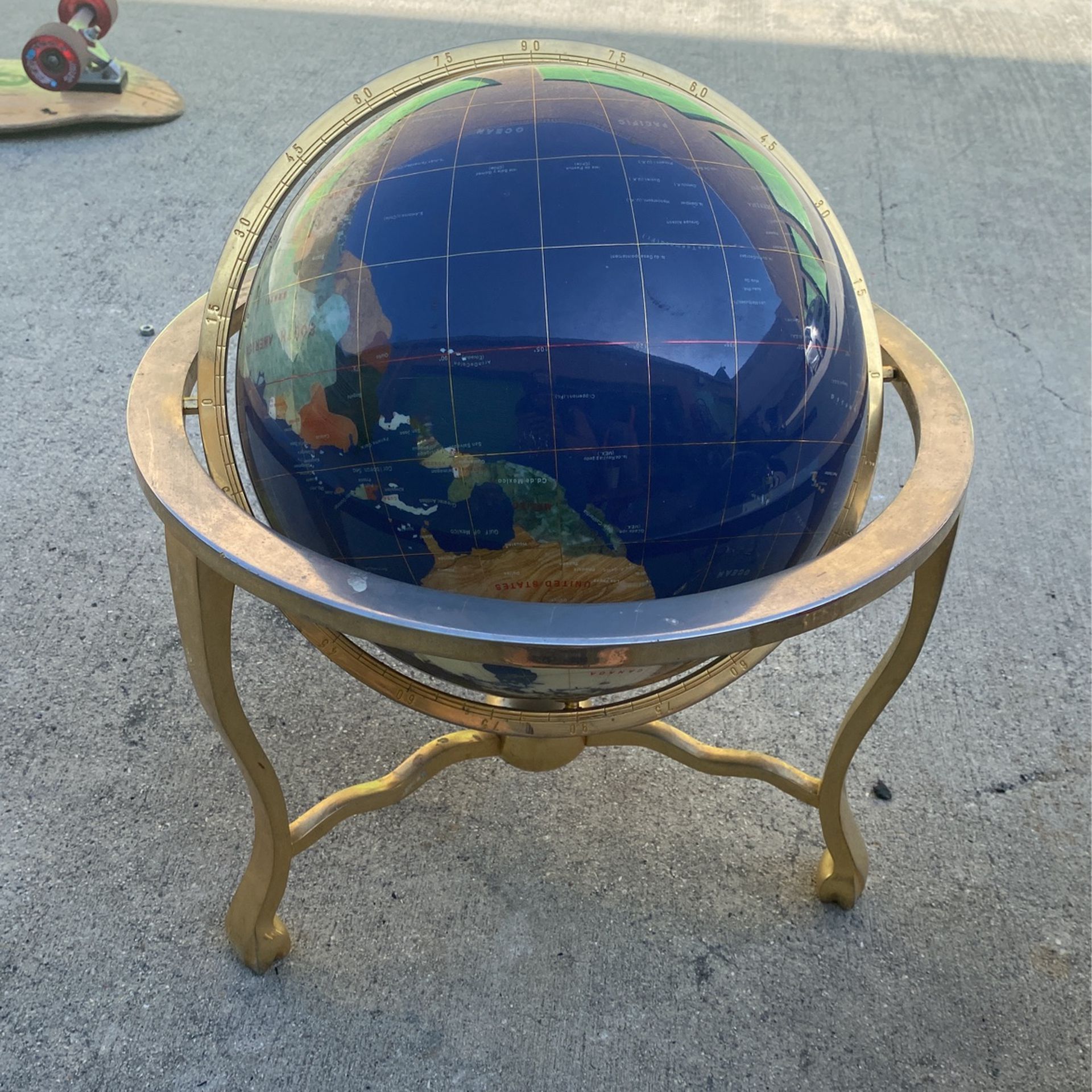 Large Gemstone Globe On Stand