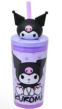 Hello Kitty & Friends Kuromi 7" Plastic 12oz Straw Tumbler