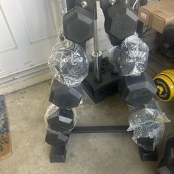 200 Pounds Dumbbells Plus The Three Rack They Are From 10 Pounds All The Way To 30 Pounds