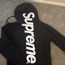 Black and white supreme hoodie