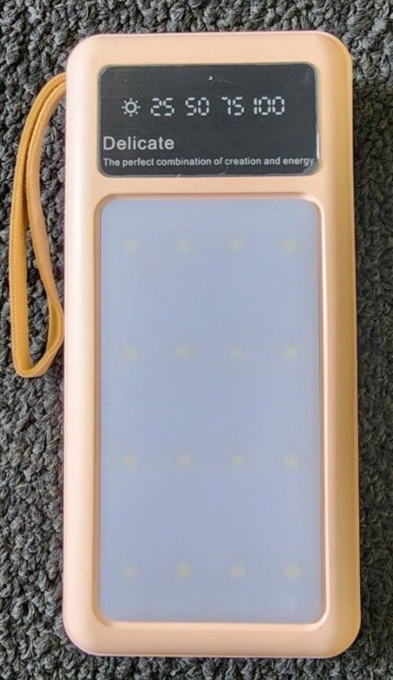 New 20000mAh Power Bank With Micro USB, TYPE C Cable, Portable Charger LED Light Outdoor Fast Charging PowerBank External Battery Pack