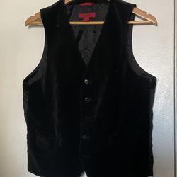 Men’s Small S Vintage Alfani Black Sleeveless Velvet Vest 