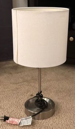 Table Lamp with White Drum Shade