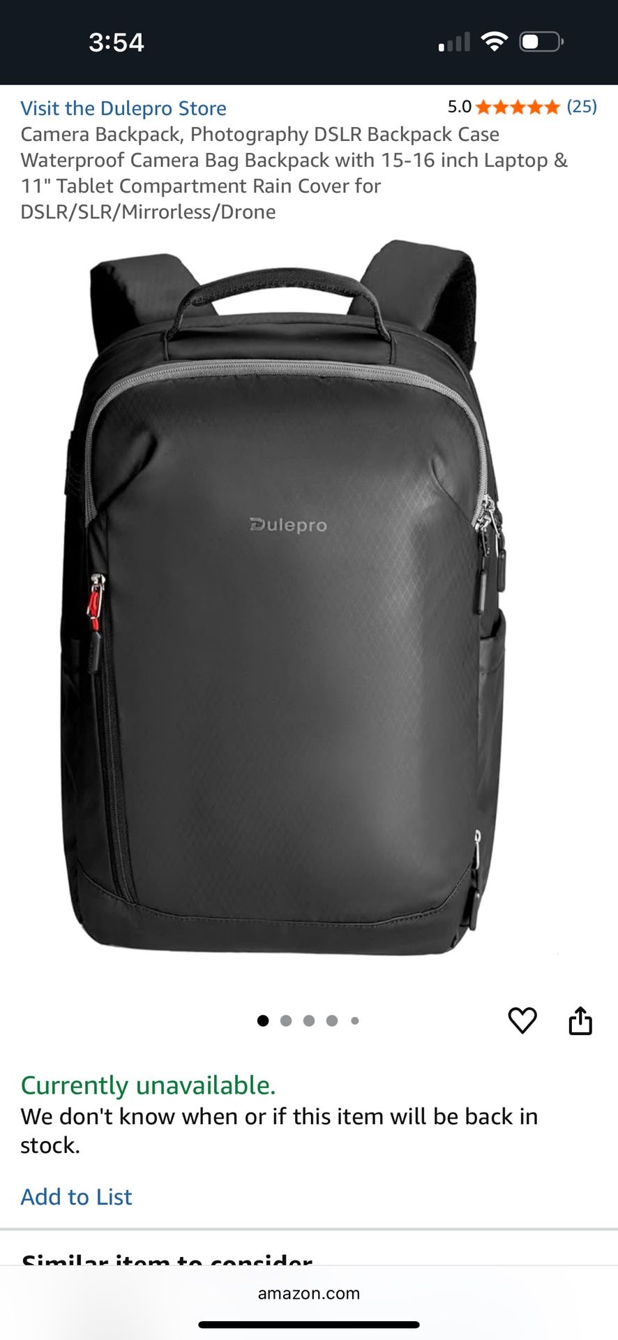 Dulepro Camera Backpack, Photography DSLR Backpack Case Waterproof Camera Bag Backpack with 15-16 inch Laptop & 11" Tablet Compartment Rain Cover for 