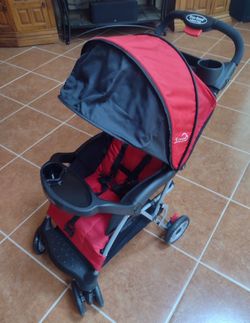 Kolcraft Cloud Plus Lightweight Stroller in red and black