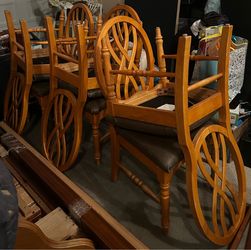 Wood kitchen table with chairs