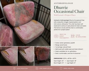 Authentic Anthropologie Dhurrie Occasional Chair