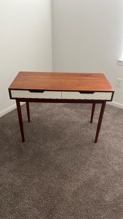 Wooden desk with two drawers