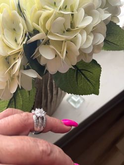 Sterling silver Dominique stone flower ring