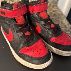 Red And Black Kids High Top Nike