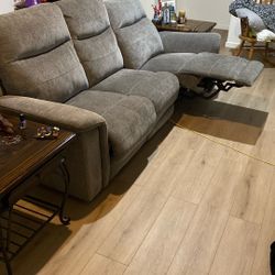 Grey Recliner Sofa 