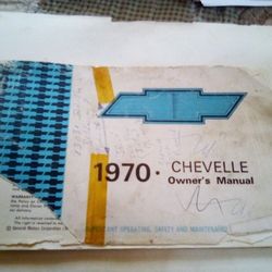 Chevelle Owners Manual $10.00