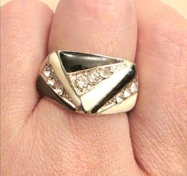Statement Two-Tone Crystal Accent Women’s Ring