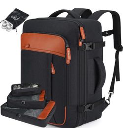 Lumesner 40L Expandable Carry-On Travel Backpack (XL, Black) – Brand New