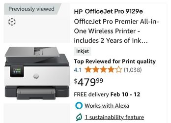 New Printer HP 9129e