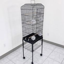 (New in Box) $60 Bird Cage with Rolling Stand 18x14x60” Parrots Lovebird Cockatiel Parakeets
