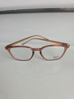 NEW *NEVER BEEN USED* RAY BAN WOMENS EYEGLASS FRAME ONLY (RB 7185) TRANSPARENT PINK/BROWN