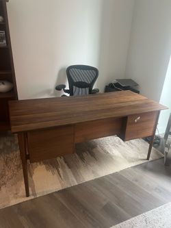 Crate & Barrel Executive Desk + Area Rug