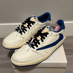 Jordan 1 Retro Low Fragment x Travis Scott Sail Military Blue(men’s 12)