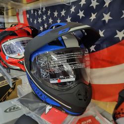 GMAX Full-Face Motorcycle Helmet Blue Black XL