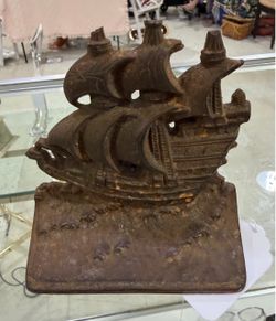 Vintage 1928 COPR Spanish Galleon Clipper Ship Cast Iron  door stopper