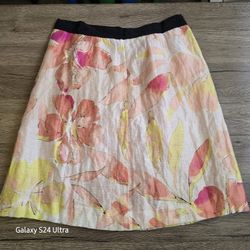 Ann Taylor LOFT A Line w/Lining Size 6 Floral Pattern 