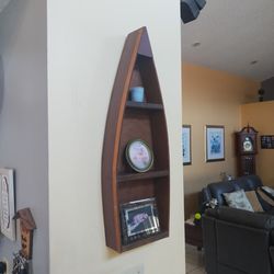 Vintage Wall Mount Boat Canoe Bookshelf