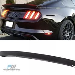Fits 15-22 Ford Mustang R Style Rear Trunk Spoiler Wing Lip Glossy Black ABS