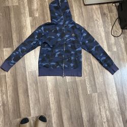 BAPE One Point Full Zip Hoodie Blue