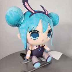 11" Kyugumaru Hatsune Miku Black Rabbit Plush