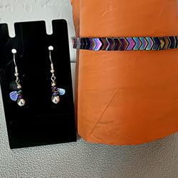 Hematite Arrowhead Bracelet & Earrings