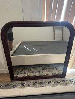 Antique wood frame mirror