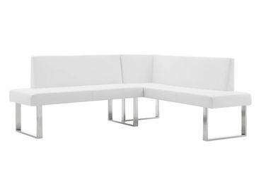 White leather bench