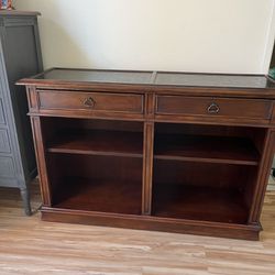 TV Stand Entertainment Center Hallway Cabinet Wooden 2 Drawers Shelves