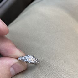 14k White Gold Engagement Ring With Over 30 Stones