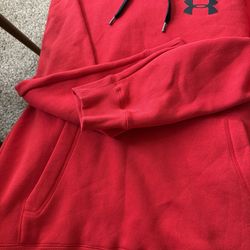 Under armour dry light red hoodie medium