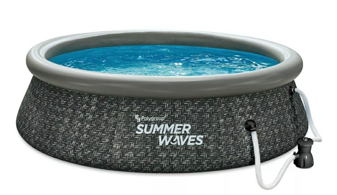 Summer waves 10x30 wicker pool with filter pump