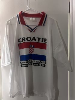 Vintage Croatie World Cup Soccer Jersey Men L/XL White GUC