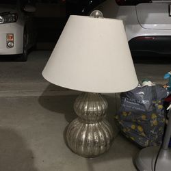 Silver Lamp With Lamp Shade
