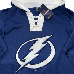 Tampa Bay Lightning Blue White Fanatics Hoodie Sweatshirt Mens Large New