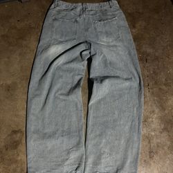 ⭐️ Light Blue Ultra Baggy Jeans With Nice Wash